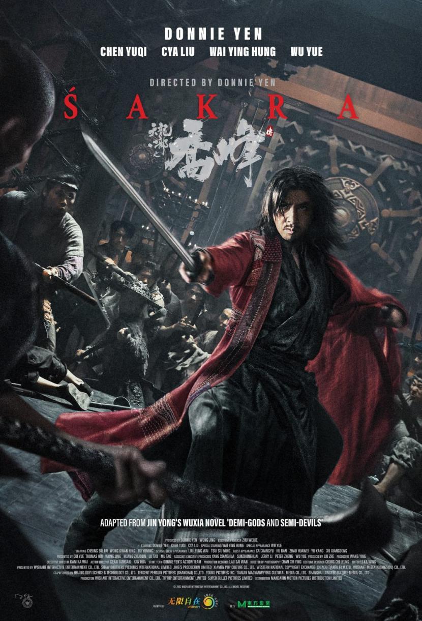 Poster film SAKRA yang disutradarai dan dibintangi oleh Donnie Yen (tengah). Film tersebut akan tayang mulai Rabu (18/1/2023).