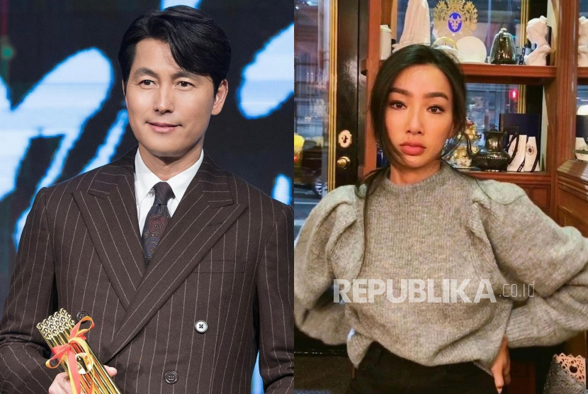 Aktor Korea Selatan Jung Woo-sung (kiri) dan Moon Gabi.