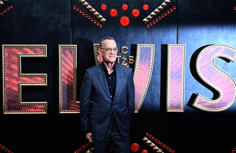 Aktor Tom Hanks tiba untuk pemutaran film Elvis  di BFI Southbank, London, Inggris, 31 Mei 2022. Hanks yang sudah membintangi puluhan film menyebut hanya ada empat filmnya yang cukup bagus.