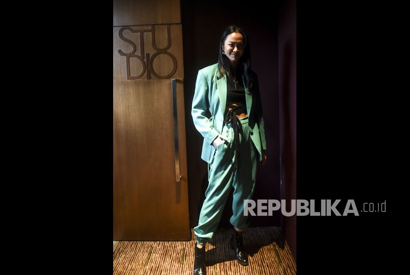 Aktris Kelly Tandiono berpose saat menghadiri acara peluncuran film Gundala di Jakarta, Rabu (28/8/2019). 