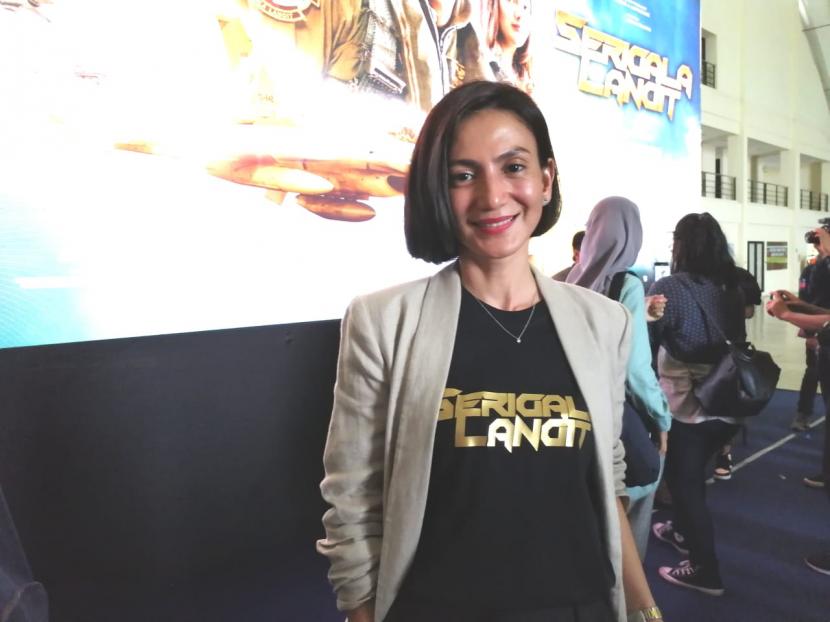 Aktris senior Wanda Hamidah membintangi sinema terbaru Serigala Langit. (Republika/Shelbi Asrianti)