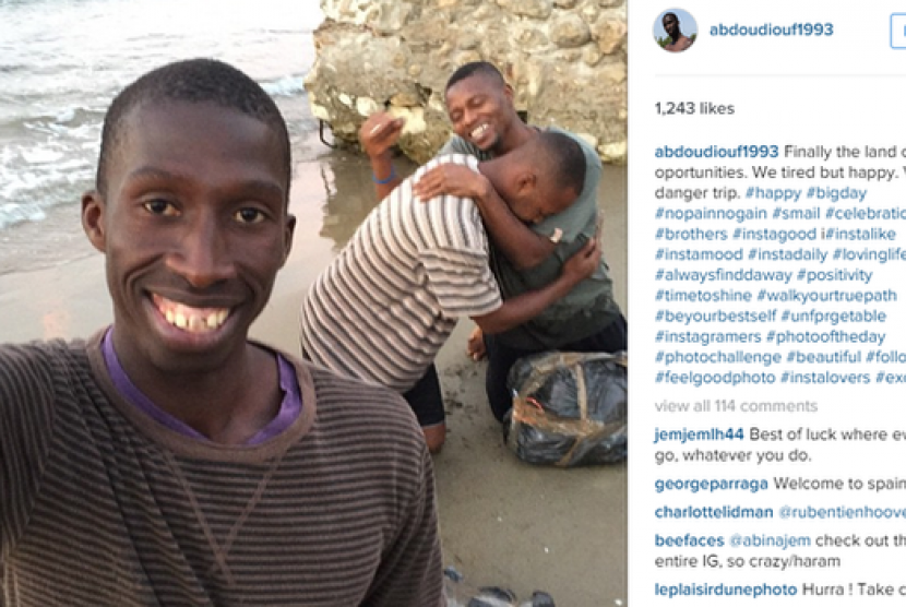 Akun Instagram atas nama Abdou Diouf dari Dakar itu mengaku sebagai imigran dari Senegal yang tengah melaju ke Eropa