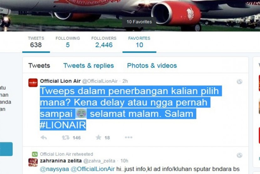 akun @Official Lion Air