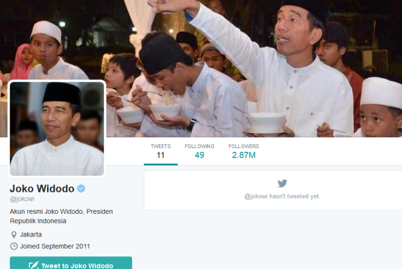 Akun Twitter baru Jokowi