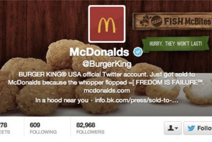 Akun Twitter Burger King diretas.