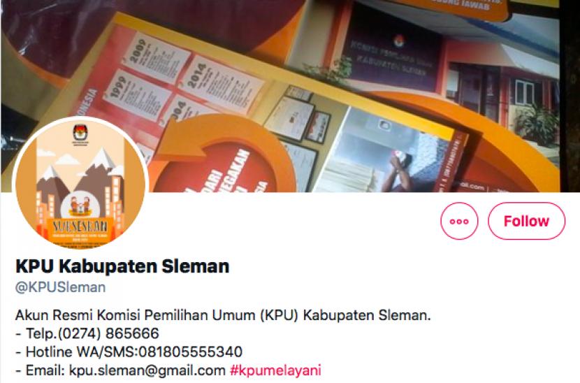 Akun Twitter KPU Sleman