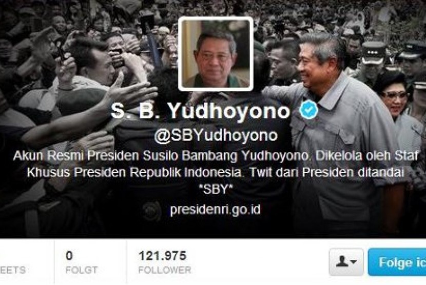Akun Twitter milik Presiden SBY