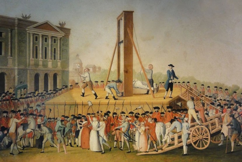 Alat eksekusi mati di era revolusi Prancis.