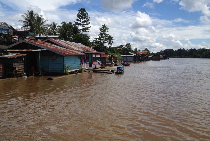 Aliran Sungai Mahakam di Kalimantan Timur.