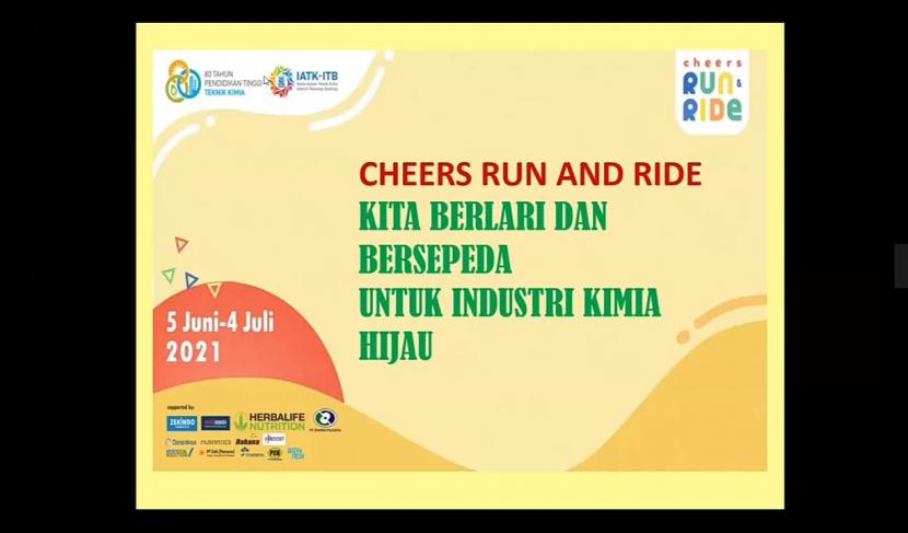 Alumni Teknik Kimia ITB gelar acara yang bertajuk Cheers (chemical engineering) Run and Ride ini berlangsung satu bulan yakni 5 Juni hingga 4 Juli.