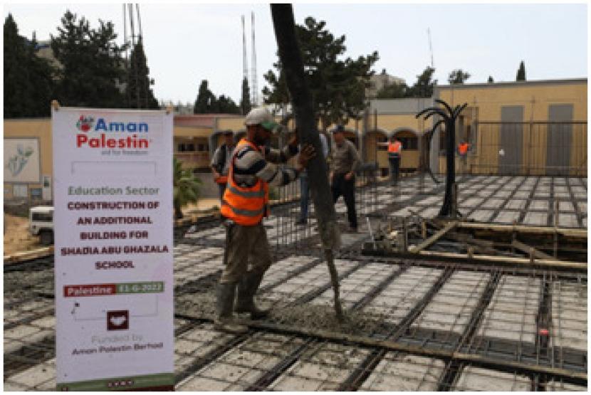 Aman Palestin berhasil membantu masyarakat Gaza dengan pembangunan gedung tambahan Sekolah Shadia Abu Ghazala
