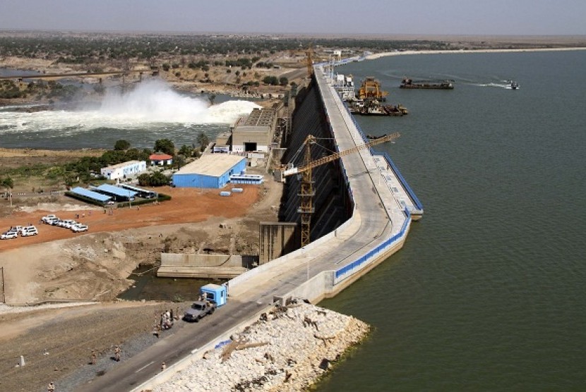 An aerial view of the Roseires Dam in Sudan (illustration)