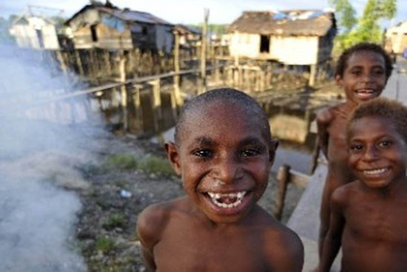 Anak-anak Papua/Ilustrasi. Pada kuartal pertama 2021 pertumbuhan ekonomi di Papua mencapai 14,28 persen.