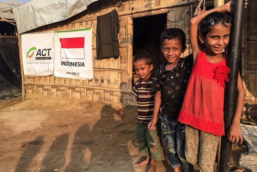 Anak-anak Rohingya di pengungsian.