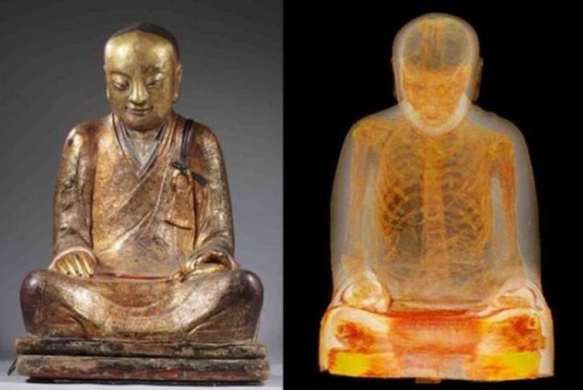 Analisa Xray menyebutkan adanya jasad biksu dalam patung Budha.
