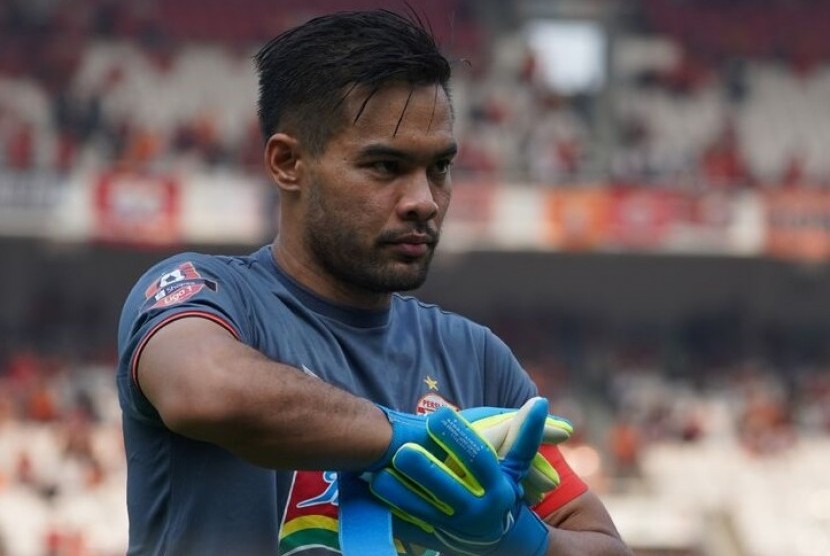  Kiper sekaligus kapten Persija Jakarta, Andritany Ardhiyasa.