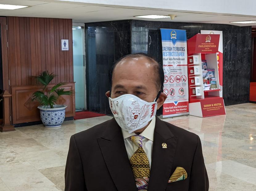 Anggota DPR yang juga Wakil Ketua MPR Fraksi Partai Demokrat Syarief Hasan di Gedung Nusantara III, Kompleks Parlemen, Jakarta, Kamis (2/9).