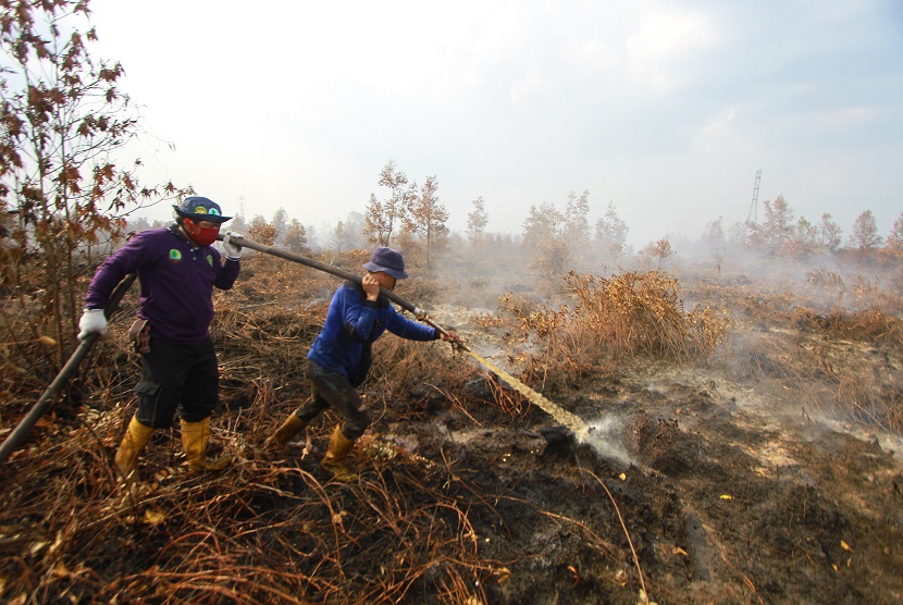 Ilustrasi pemadaman kebakaran hutan
