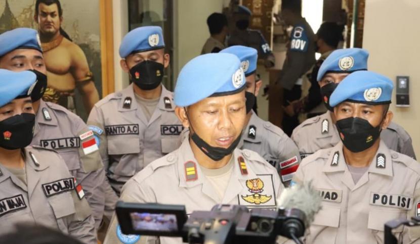 Anggota Polda Jawa Tengah yang telah selesai melaksanakan misi perdamaian United Nations Multidimensional Integrated Stabilization Mission in the Central African Republic (UN-MINUSCA)