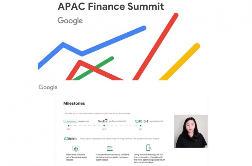 Angie Anandita Tjhatra selaku Head of Digital Marketing Bibit ketika menjadi pembicara dalam acara Google APAC Finance Summit 2022.