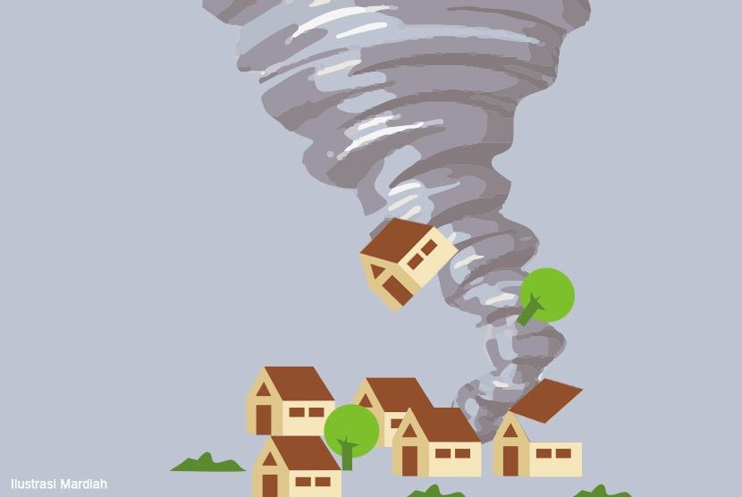 Ilustrasi angin ribut. Puluhan Rumah di Sukabumi Rusak Disapu Angin Puting Beliung