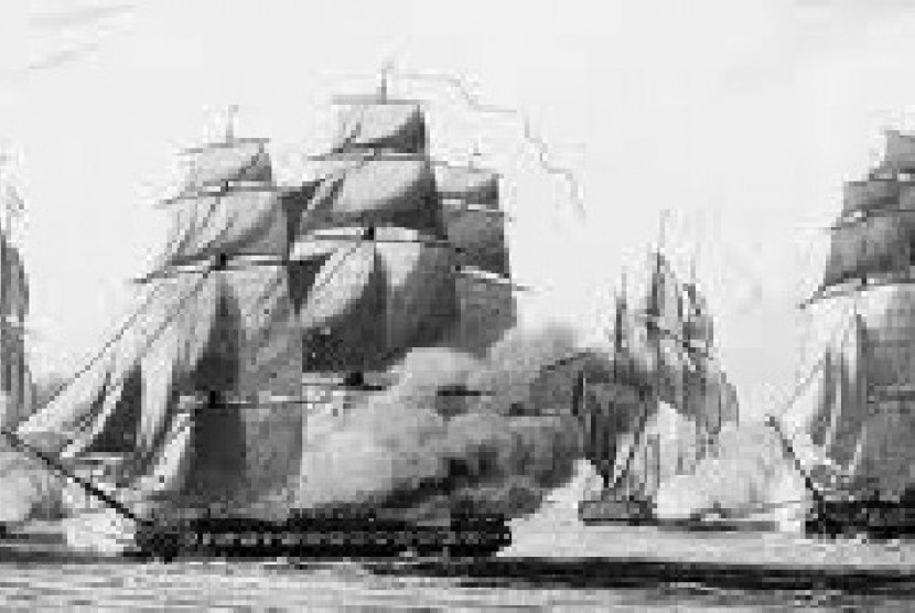 Angkatan Laut Inggris menyerang Belanda di Batavia (sekarang Jakarta)