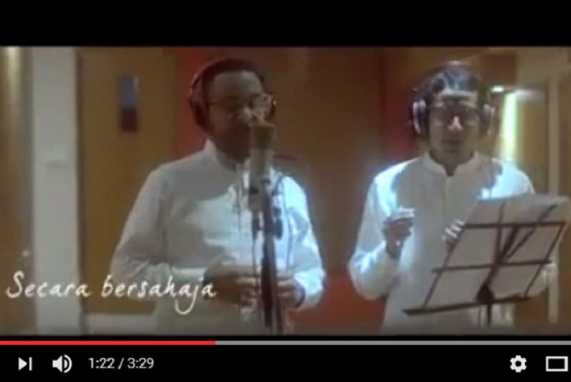 Anies Baswedan dan Sandiaga Uno rekaman lagu 'Rindu Rasul'