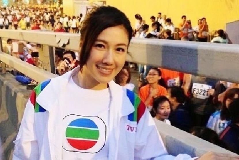 Annie Liu, satu dari sejumlah selebritis Hong Kong yang ikut maraton Standard Chartered