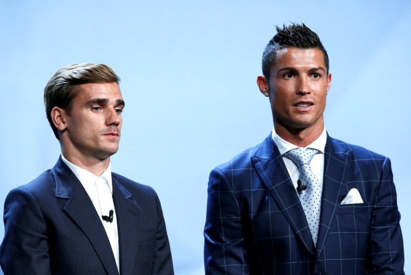 Antoine Griezmann (kiri) dan Cristiano Ronaldo.