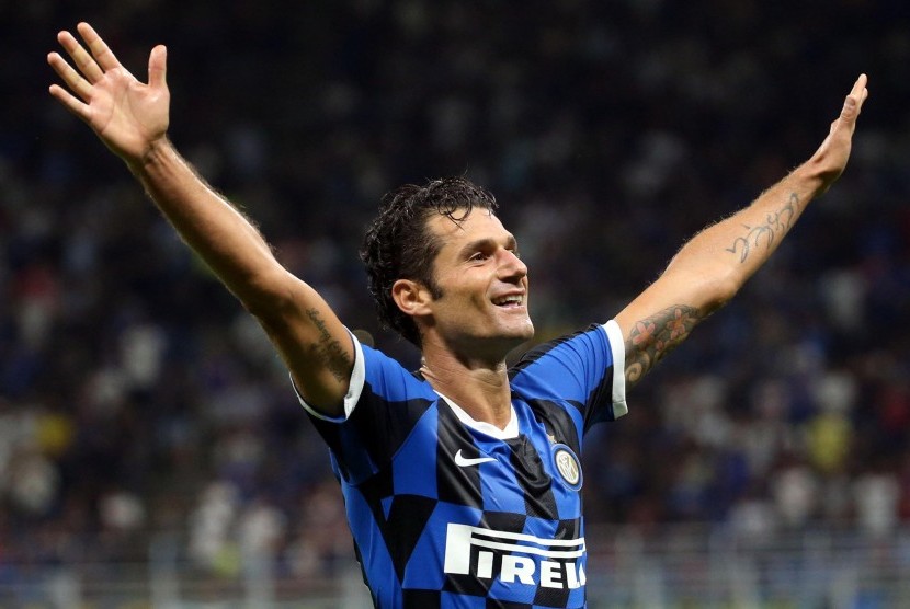 Gelandang serang Inter Milan, Antonio Candreva.