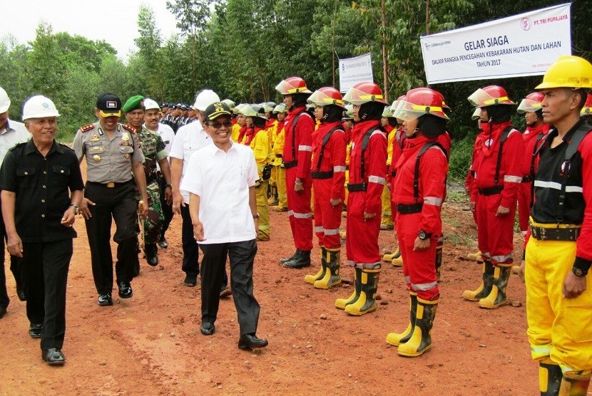 Apel siaga pencegahan kebarakan hutan dan lahan oleh HTI di Banyuasin dan Musi Banyuasin