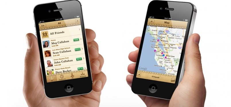 Aplikasi 'Find My Friends' di iPhone 4S