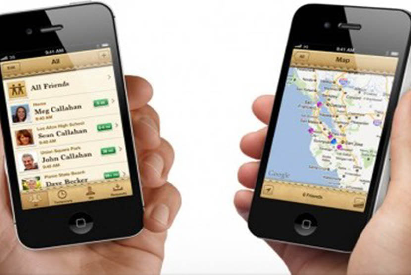 Aplikasi 'Find My Friends' di iPhone 4S