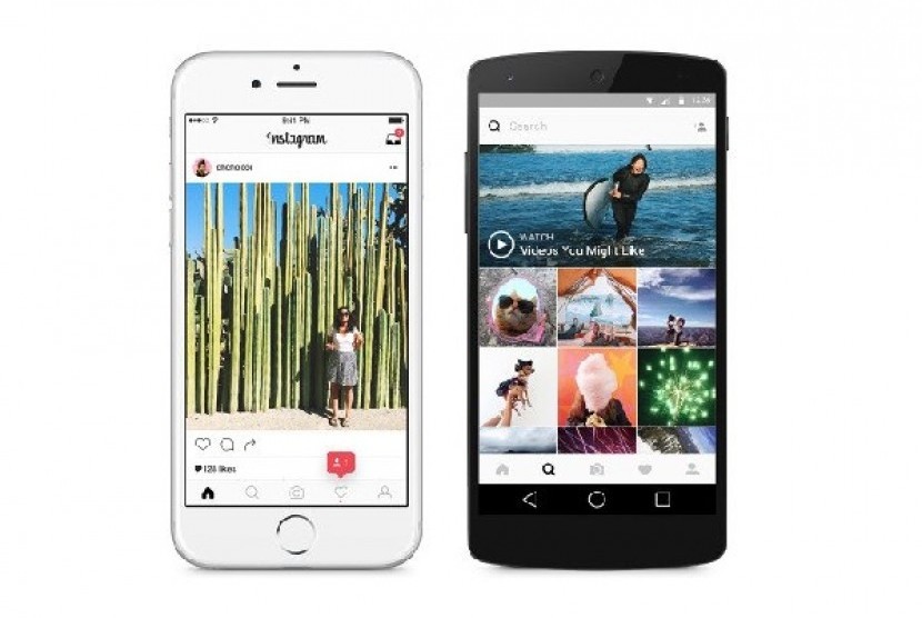 Aplikasi media sosial Instagram di ponsel. Ilustrasi