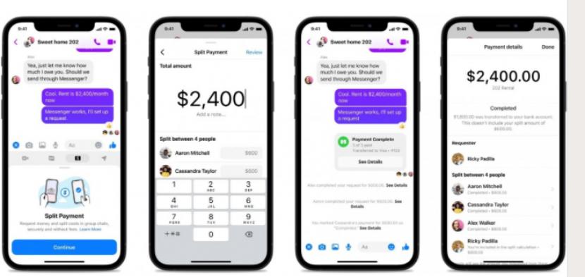 Aplikasi Meta (sebelumnya Facebook) telah memperkenalkan fitur baru yang disebut split bill atau pembayaran terpisah di Facebook Messenger. 