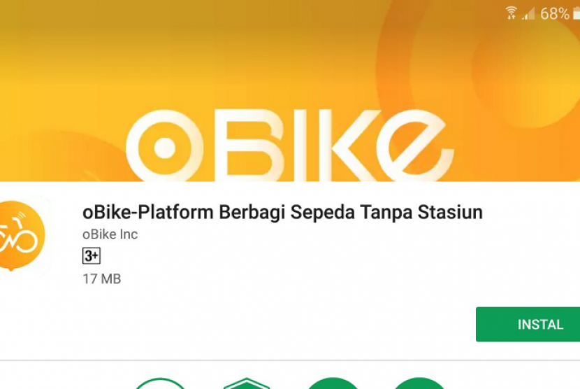 Aplikasi oBike di Play Store.