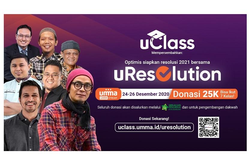 Aplikasi umma melalui fitur uClass mengajak umat muslim mengikuti event uResolution pada 24-26 Desember 2020.