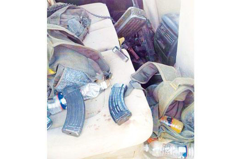 Arms seized from assailants.