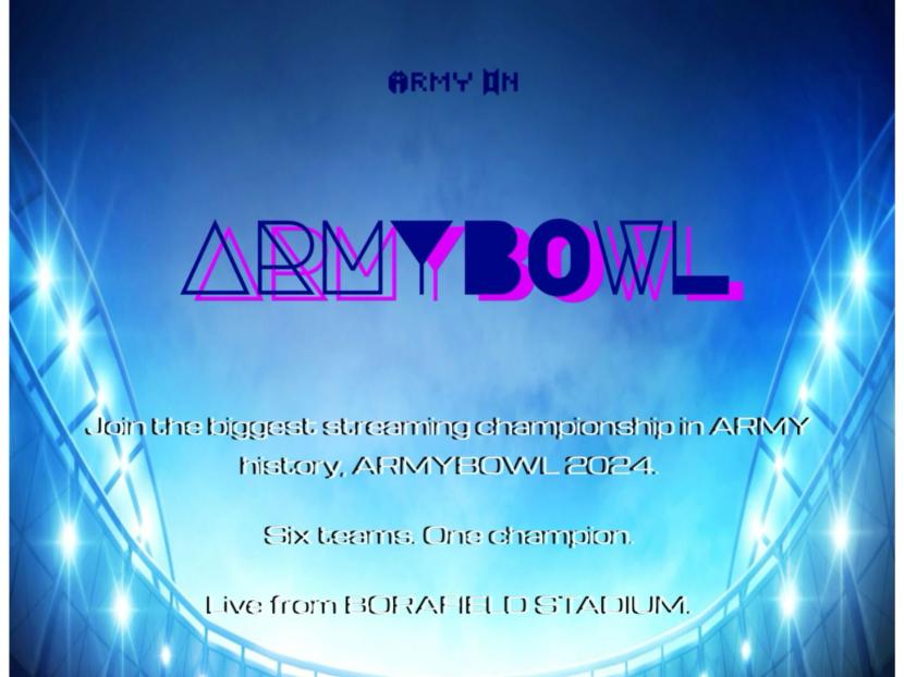 Army Bowl 2024. Penggemar BTS siap memasuki turnamen streaming.