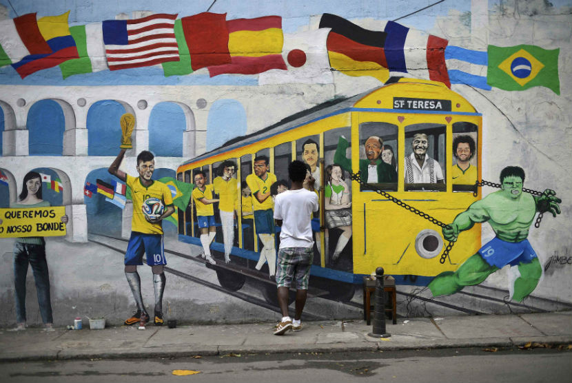 Artis jalanan di Brasil. 