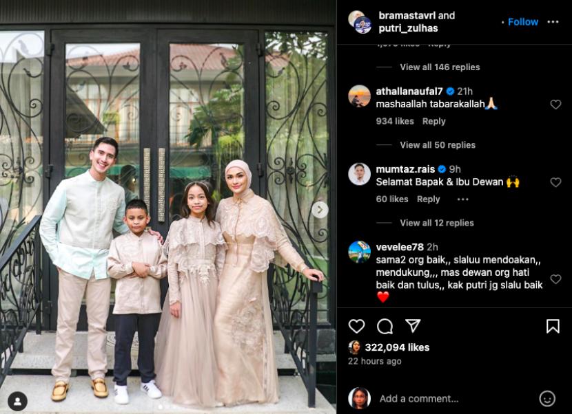 Artis Verrell Bramasta unggah foto bareng Putri Zulkifli Hasan di akun instagramnya.