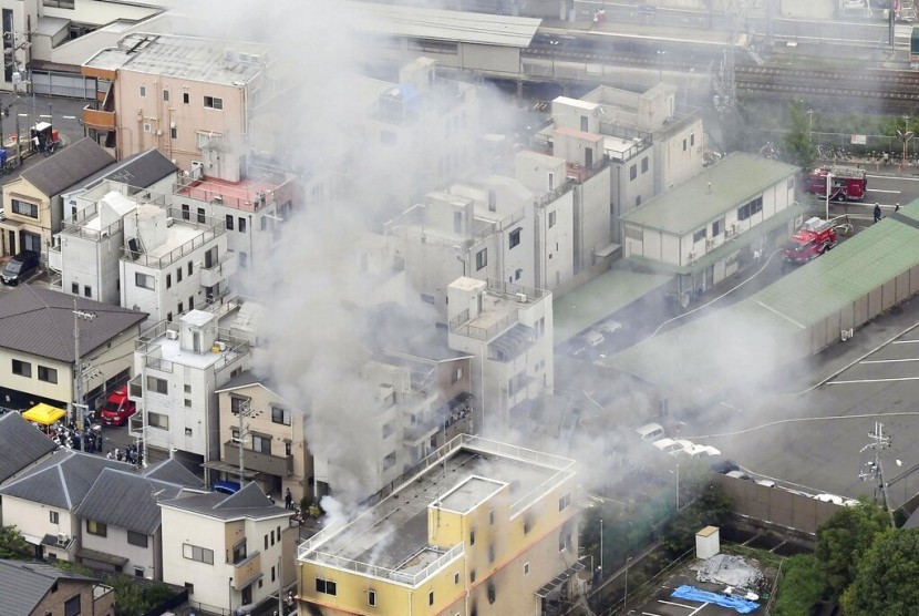 Sebuah gedung di Osaka kebakaran, puluhan orang dikhawatirkan meninggal. Ilustrasi.