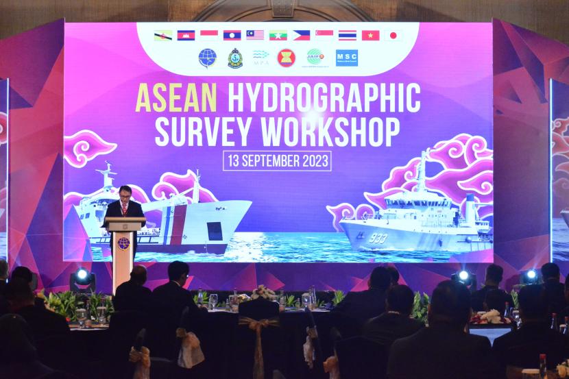 ASEAN Hydrographic Survey Workshop yang digelar di Hotel Shangri-La Jakarta Rabu (13/9/2023).