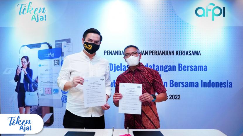  Asosiasi Fintech Pendanaan Bersama Indonesia (AFPI) menandatangani perjanjian kerja sama dengan TékenAja! 
