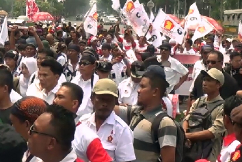Massa pendukung Prabowo-Hatta