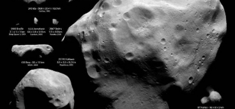 Asteroid dan perbedaan ukurannya (Ilustrasi)