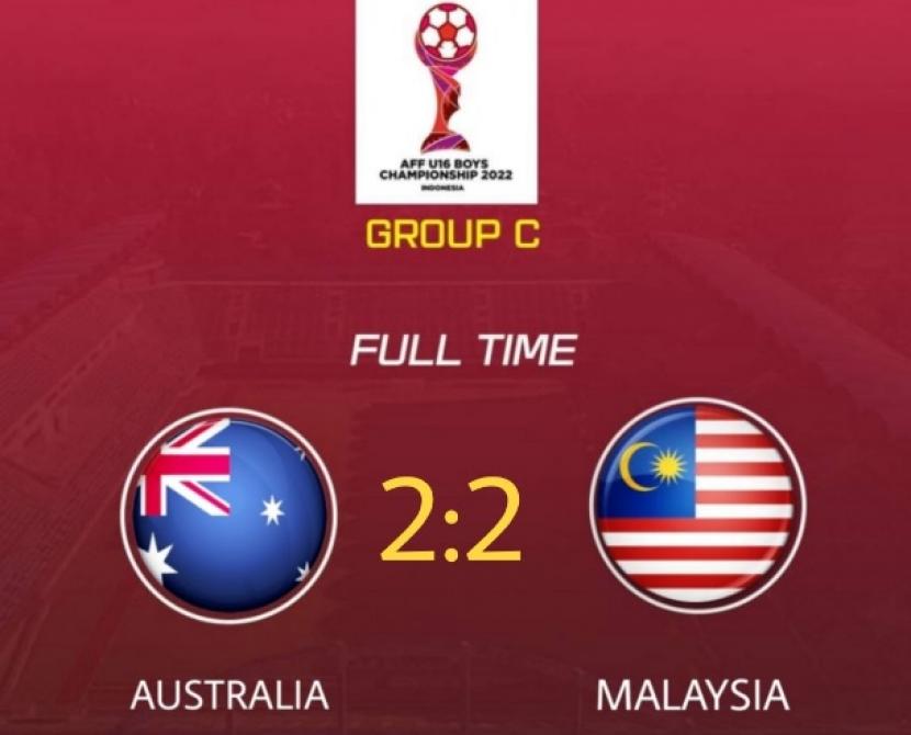 Asutralia menahan imbang Malaysia 2-2 [ada laga Grup C Piala AFF 2022.