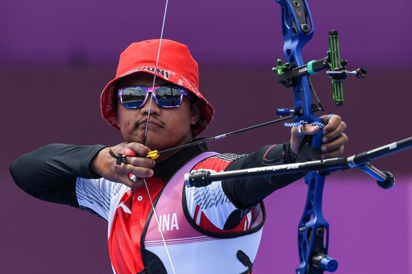 Atlet panahan Indonesia Riau Ega Agatha.