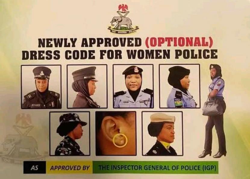 Aturan berpakaian baru bagi polisi perempuan Nigeria yang mengenakan jilbab. Alhamdulillah, Polisi Perempuan Nigeria Diizinkan Memakai Jilbab