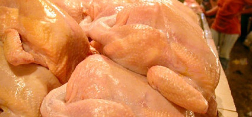 Ayam potong yang dijual di pasar (ilustrasi).